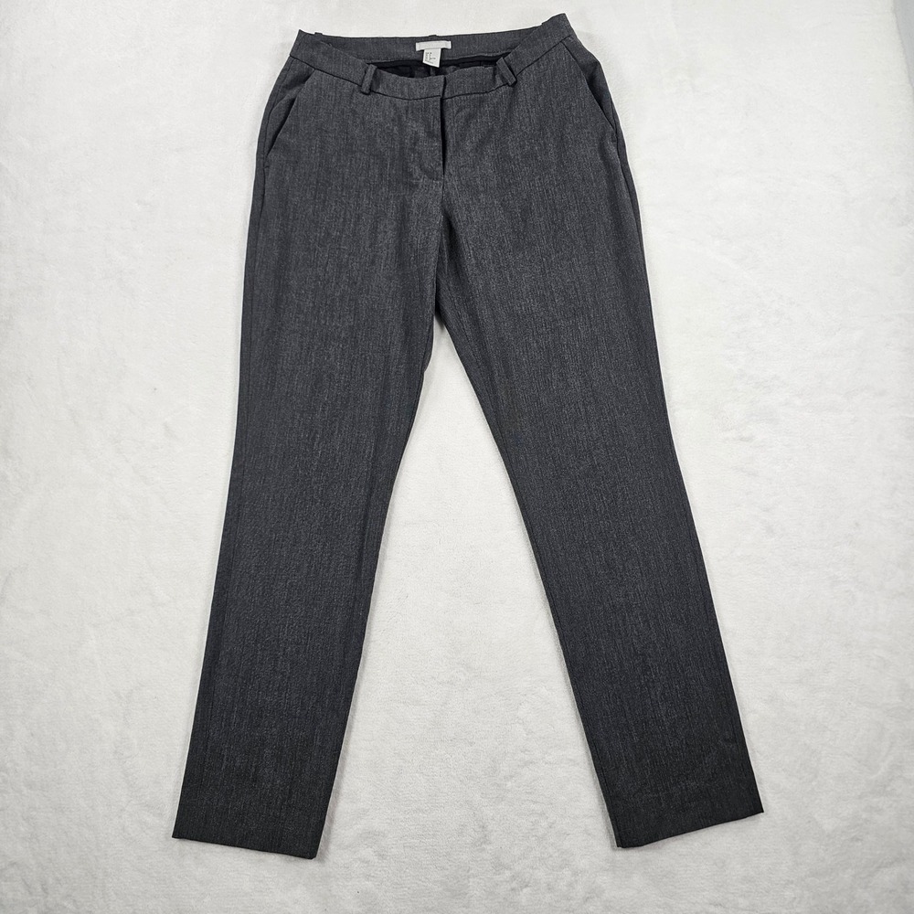 HM Womens Size 8 Dark Gray Heathered Straight Leg Dress Pants Office Trousers